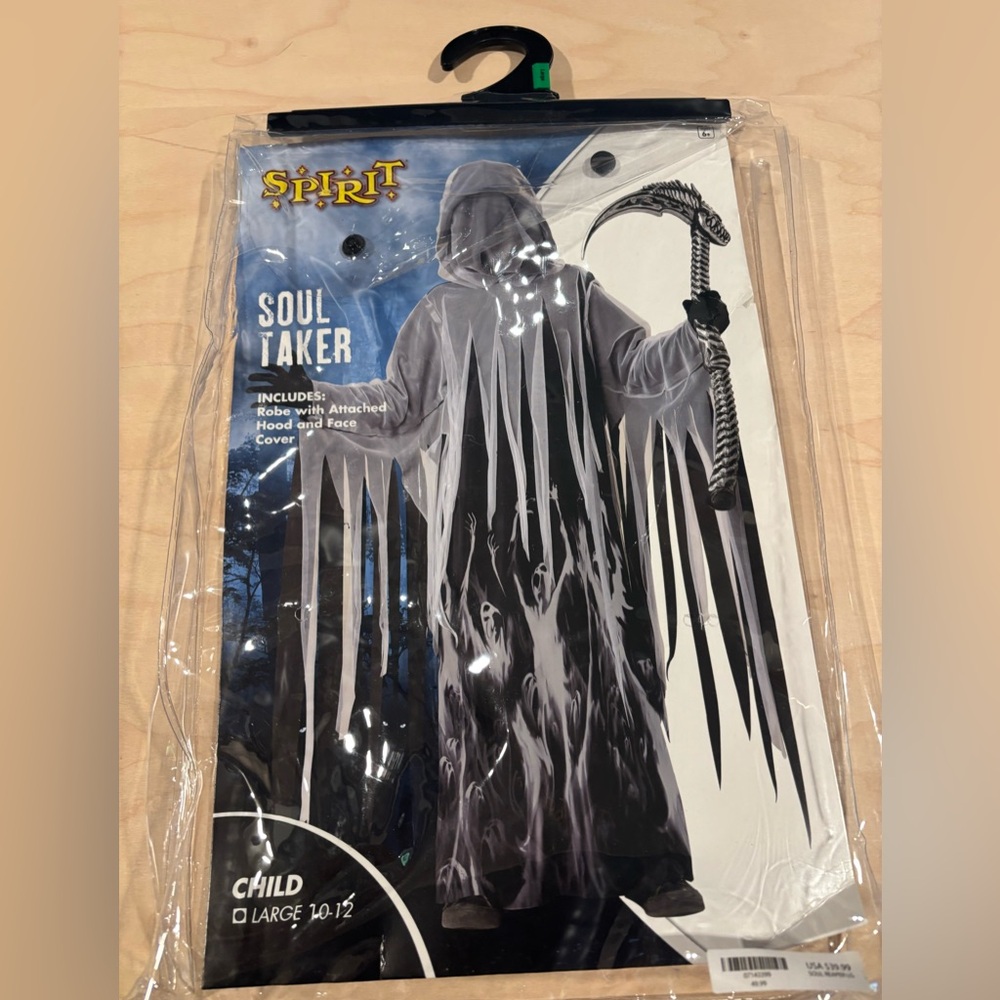Spirit Soul Taker Child Costume with Hood-size large